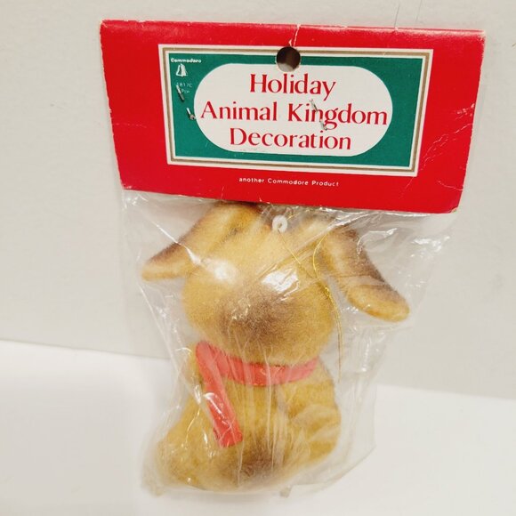 Vtg Holiday Animal Kingdom Decoration Commodore Mini Bunny Rabbit Blue Bead Eyes - Picture 3 of 3